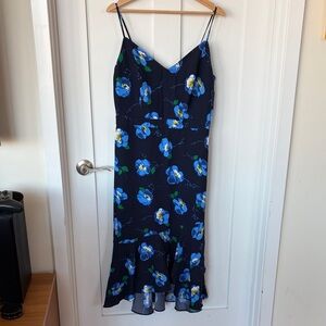 NWT Banana Republic Navy Floral Midi Slip Dress